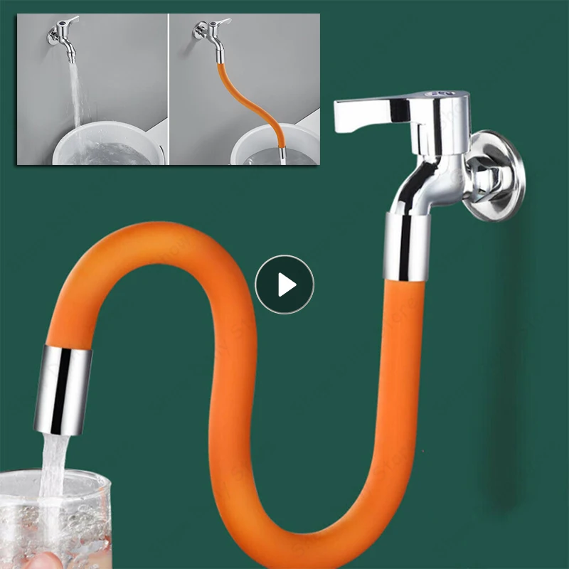 

Faucet Lengthening Extender 360-Degree Rotating 20 / 30 / 50 Cm Silicone Lengthening Extension Pipe With 4 Points Connector