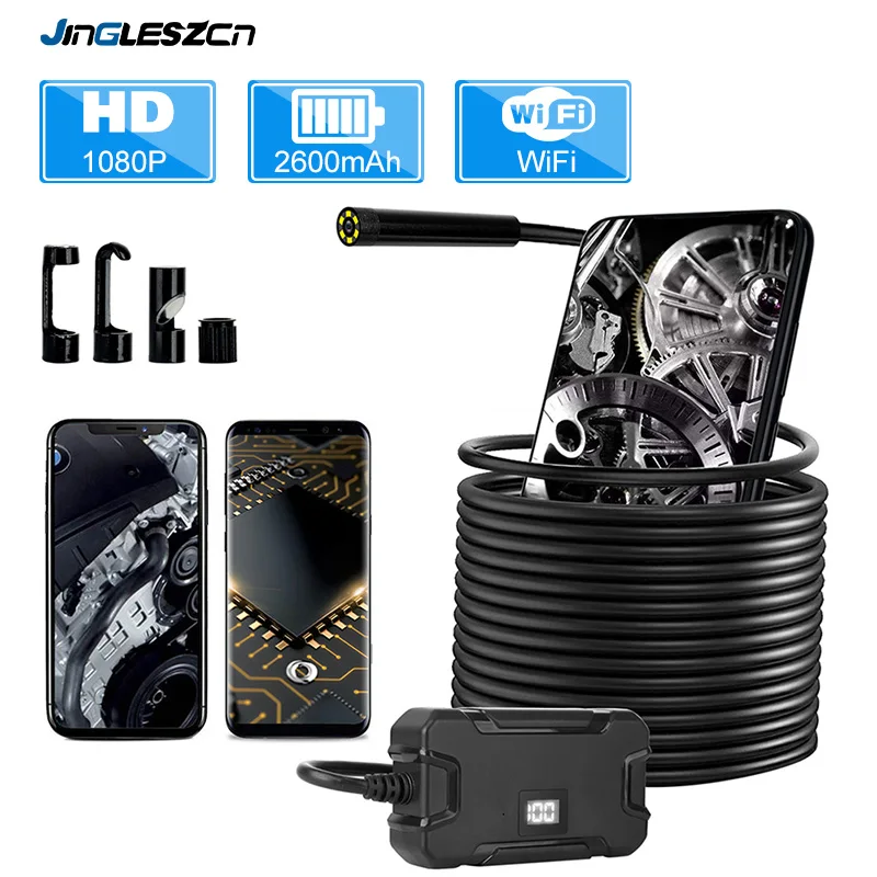 Беспроводная эндоскопическая камера, WiFi, бороскоп для осмотра, 5,5 мм, МП, HD, водонепроницаемая камера для осмотра, змеиная камера для Android и iOS планшета
