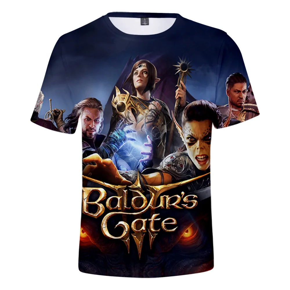 

Лето 2020, футболка Baldur's Gate III с 3D принтом, футболки для мужчин и женщин, Повседневная футболка с коротким рукавом, новые модные топы с принтом