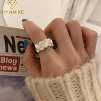 xiyanike silver color spot irregular folds ring female personality jewelry factory direct original handmade wholesale