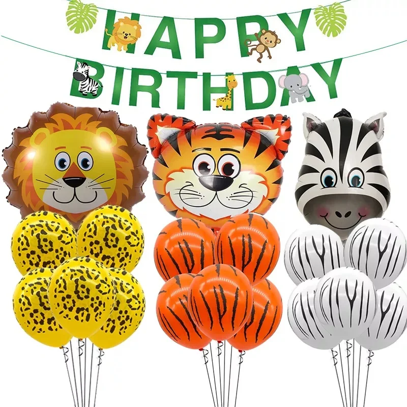 Воздушный Гелиевый шар 7 шт./лот тигр Зебра корова животное воздушный для детей