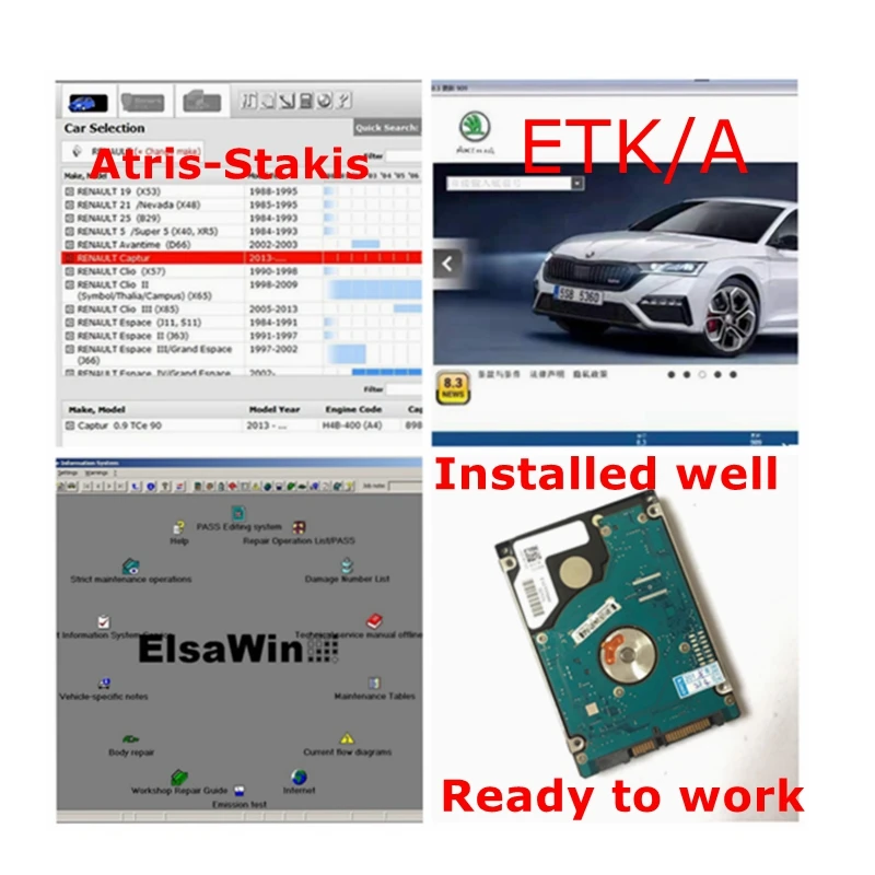 2023 ET/K 8.3 Support Online Update V/A/ G Car ElsaWin 6.0 2016 Atris-Stakis Vivid Workshop Data 2018.01v Install on 500gb HDD