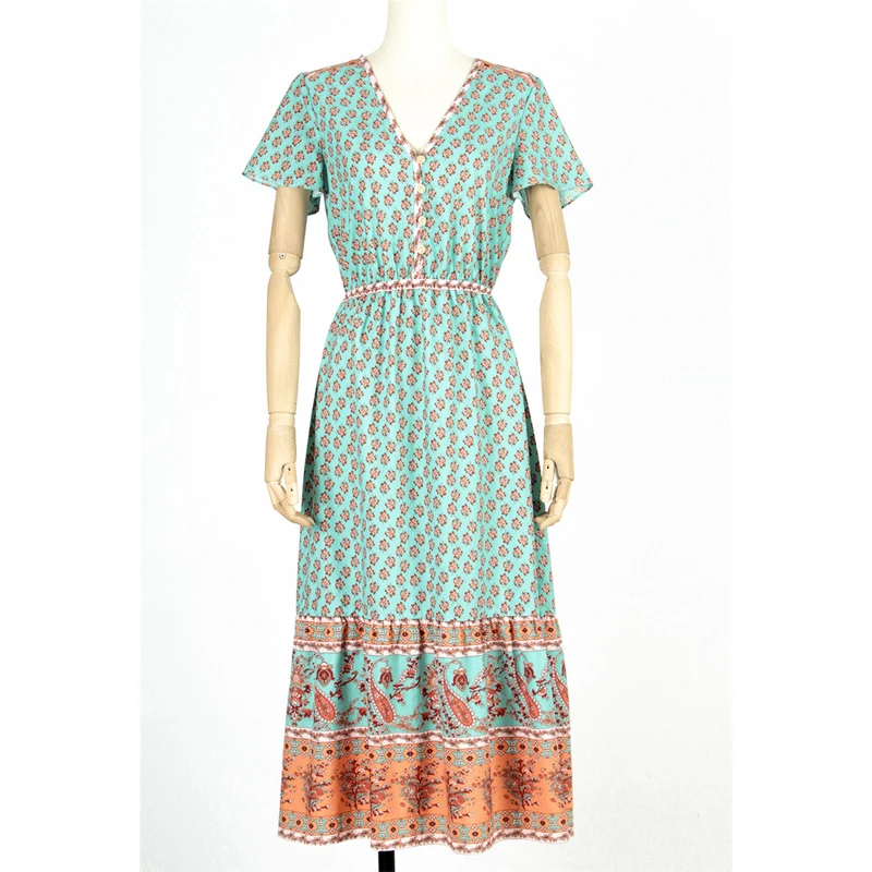 

Women Long Maxi Dresses Bohemia Dress spring summer Summer Beach Female Stylish Style Dress