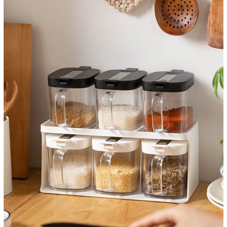 

Salt and Sugar Jar Nordic Plastic Container Honey Jar Sugar Bowl Modern Spice Rack Drawer Rangement Cuisine Kitchen Tools DG50ST
