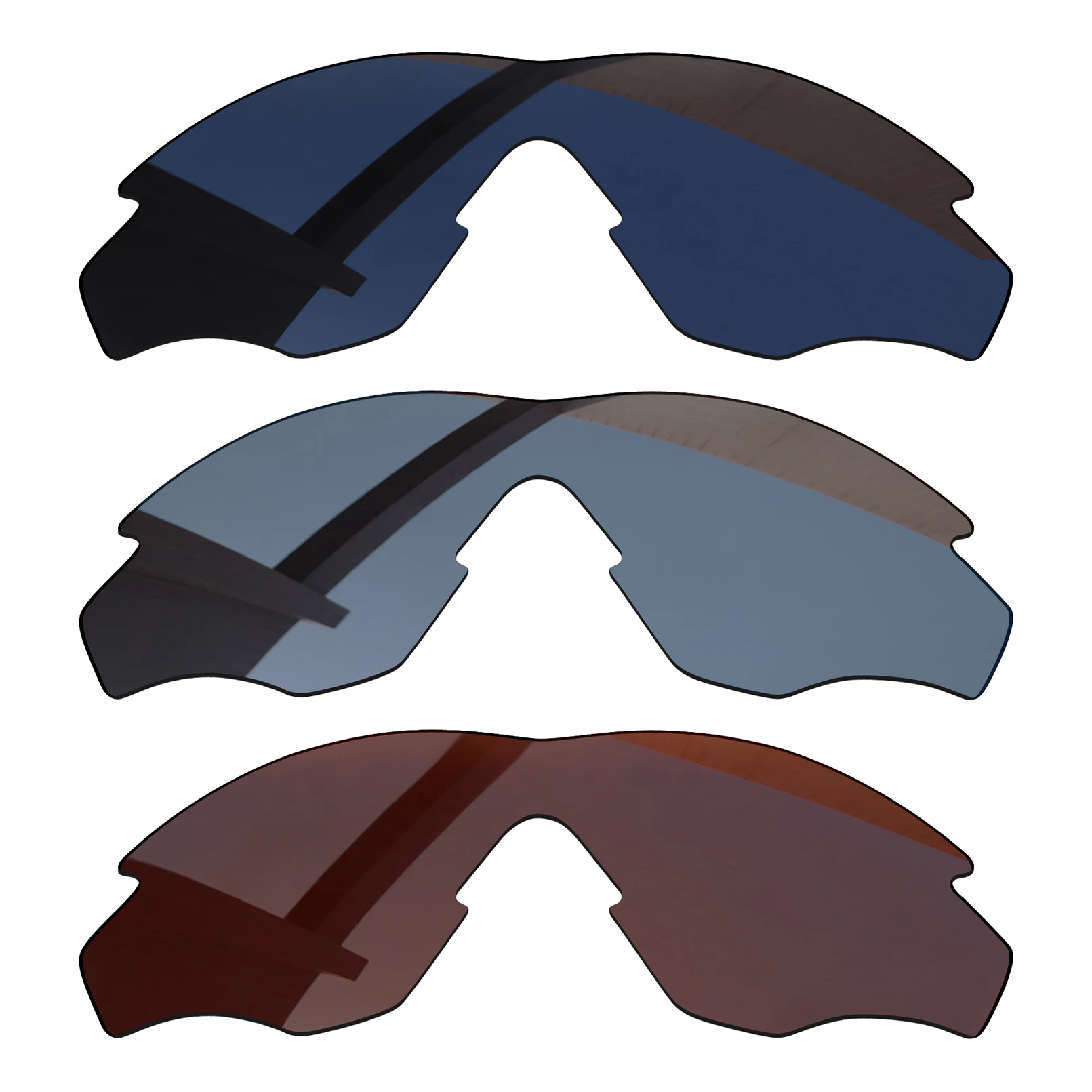 

Bsymbo 3 Pieces Pitch Black & Sandy Brown & Sliver Grey Polarized Replacement Lenses for-Oakley M2 Frame Asian Fit Frame