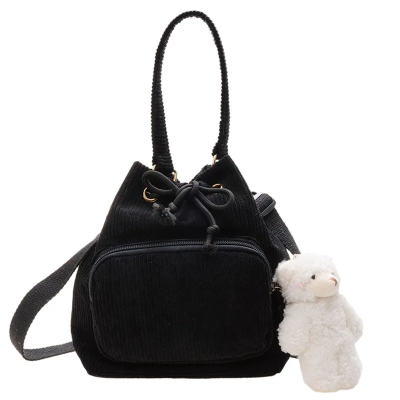 

Ins Fairy Bag Fall 2021 New Korean Version of The Rope Bucket Bag Fashion Soft Side Single Shoulder Messenger Bag