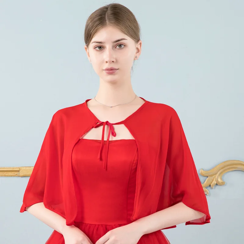 Вечернее платье шаль винтажный шифоновый Кардиган большого размера без рукавов