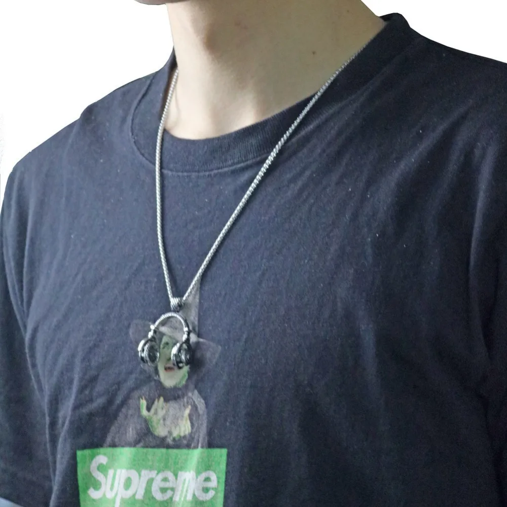 DDL музыка DJ подвеска в виде наушников ожерелья из нержавеющей стали для украшений