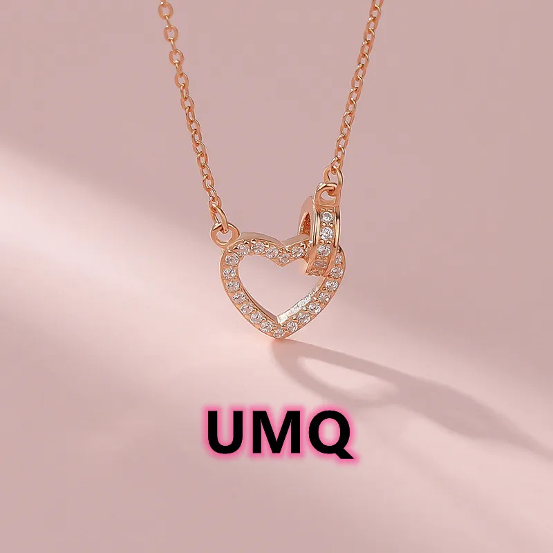 

UMQ S925 Sterling Silver Love Necklace Light Luxury Niche 2022 New Female Design Pendant Advanced Clavicle Chain