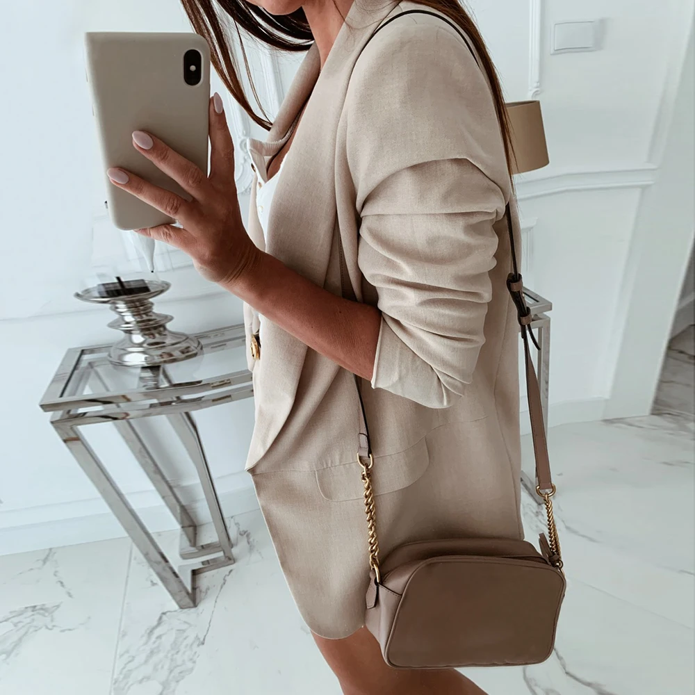 Новинка 2019 Женский приталенный Блейзер куртка новый брендовый костюм женский