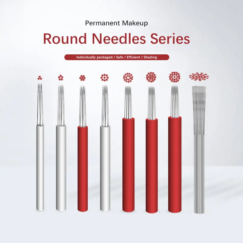 100pcs Microblading Matte Needles Fog Eyeborw Semi Permanent Makeup Blade Shading Round Eyebrow Tattoo Needle for manual pen | Красота и