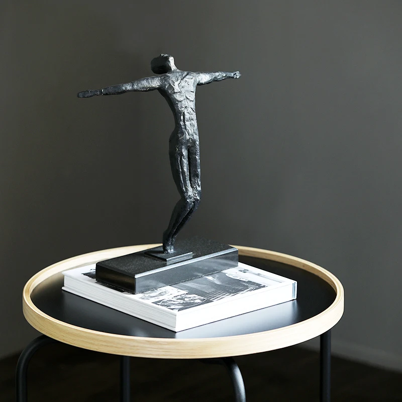 

Мужская подставка под мрамор, с открытыми руками и наклонной задней статуей, офисное украшение, металлические художественные изделия, укра...