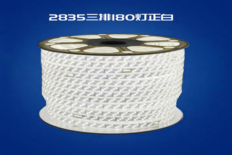 Fanlive 50 м/лот светодиодный ленточный светильник Ac 220 В/230 В/240 В 2835 SMD IP67 водонепроницаемый теплый белый светодиодный светильник 180 светодиодный/м садовая лампа