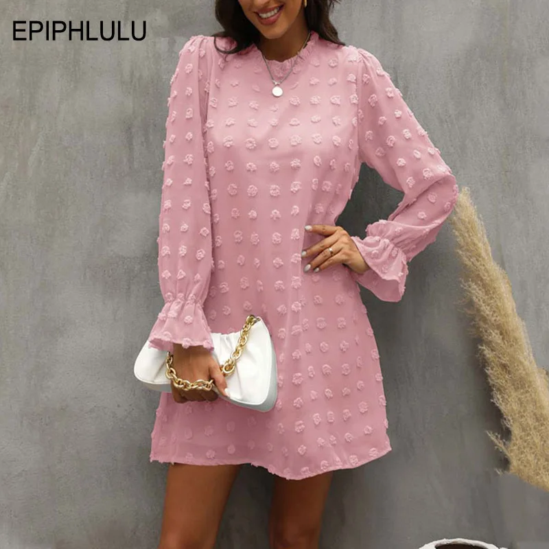 

Spring Party Chiffon Dress Women Summer Puff Sleeve Dress Ladies Loose Elegant Tulle Dress For Women 2022