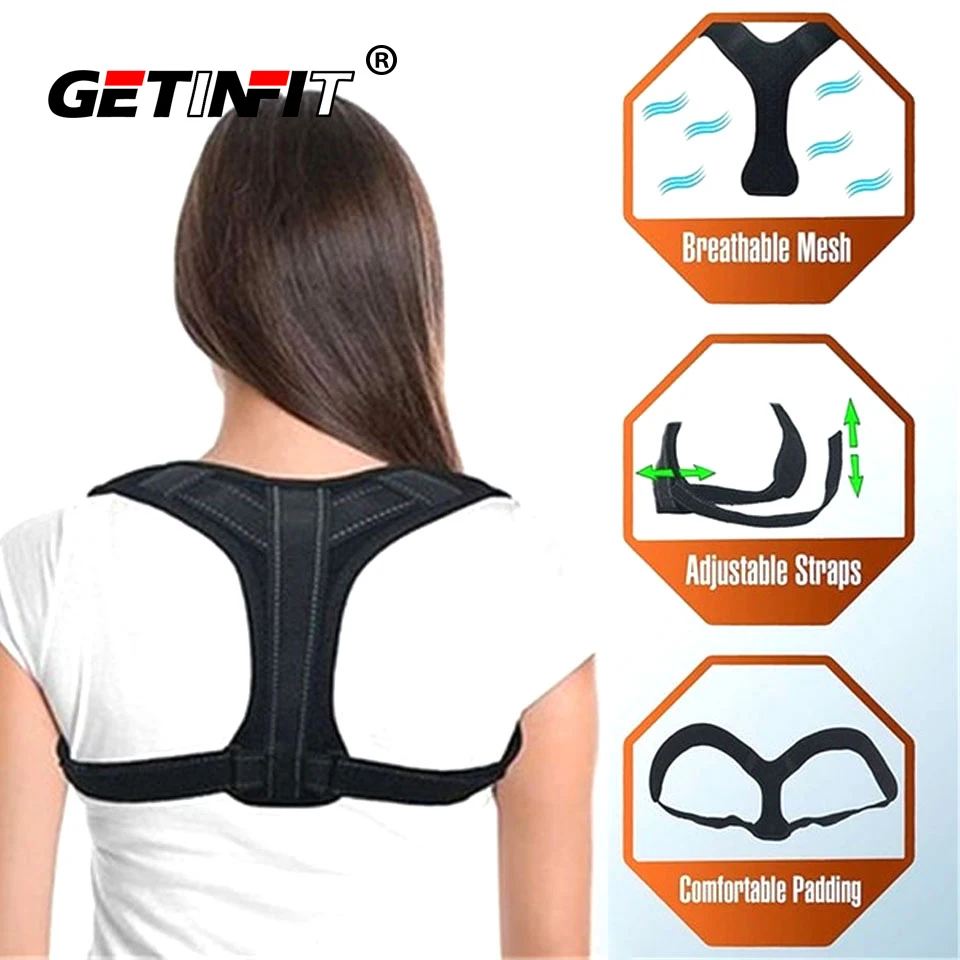 

Getinfit Upper Back Posture Corrector Adjustable Clavicle Brace Correct Shoulder Posture Support Strap Clavicle Correction Belt