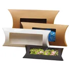 Коробка для хранения из крафтовой бумаги, 50 шт., для самостоятельной сборки, с окошком, с черной крафтовой бумагой, оптовая продажа чистый бокс из ПВХ