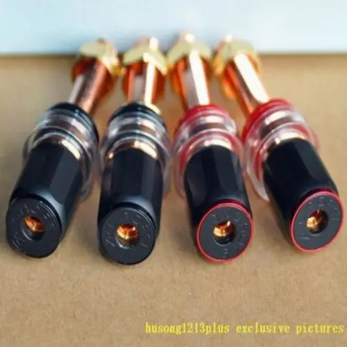 

4pcs Gaofei Swiss Pure Red Copper Amplifier Speaker Terminal Binding Post