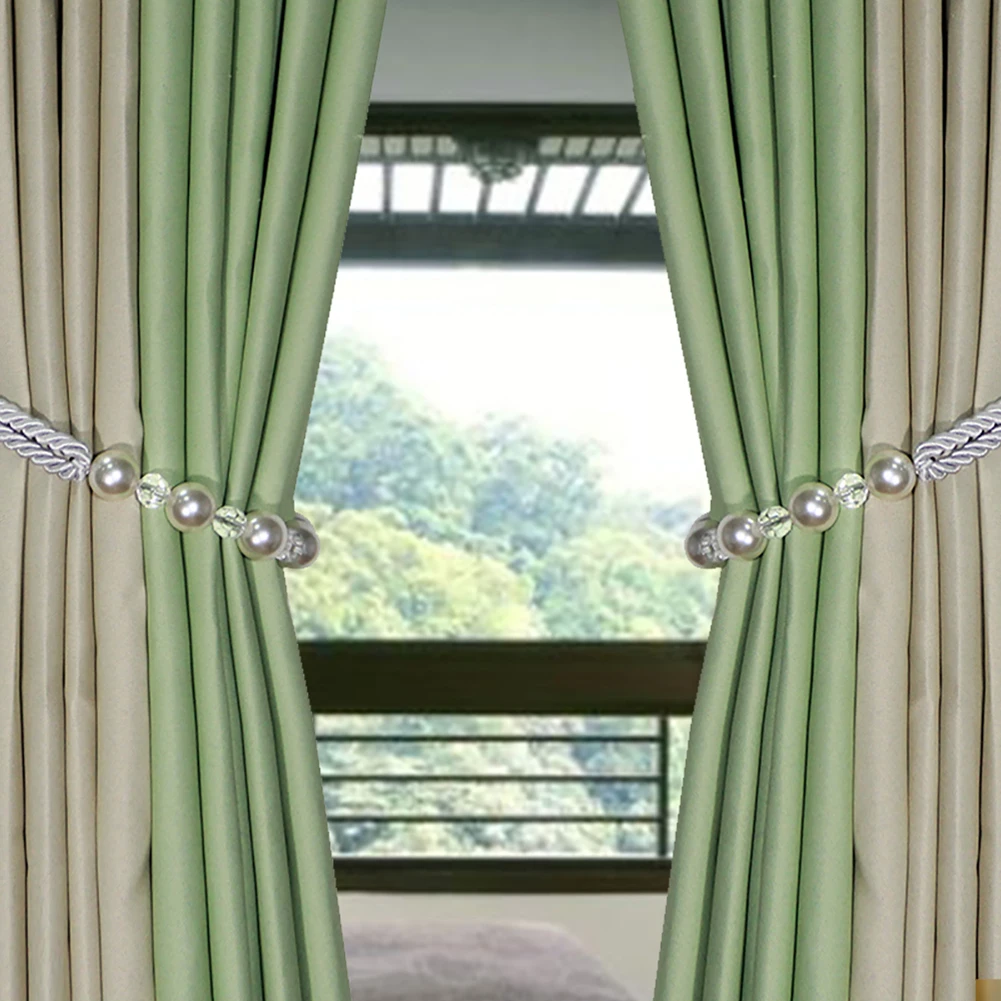 1Pc Pearl Curtain Tieback Bling Pearl Bandage Accessories Curtains Holder Buckle Tie Rope Home Decorative