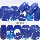 1 лист зима снежинка полный обертывания наклейки для ногтей переводные наклейки воды аксессуары для маникюра Снеговик на Рождество украшения