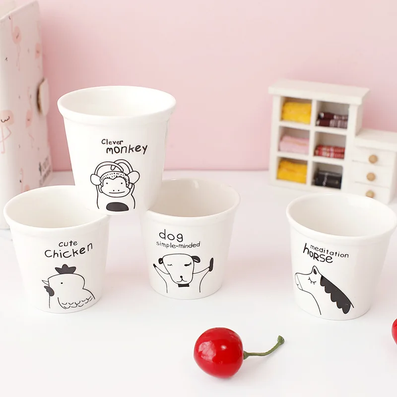 Zakka маленькие чайные чашки с китайским зодиаком милая керамическая кружка