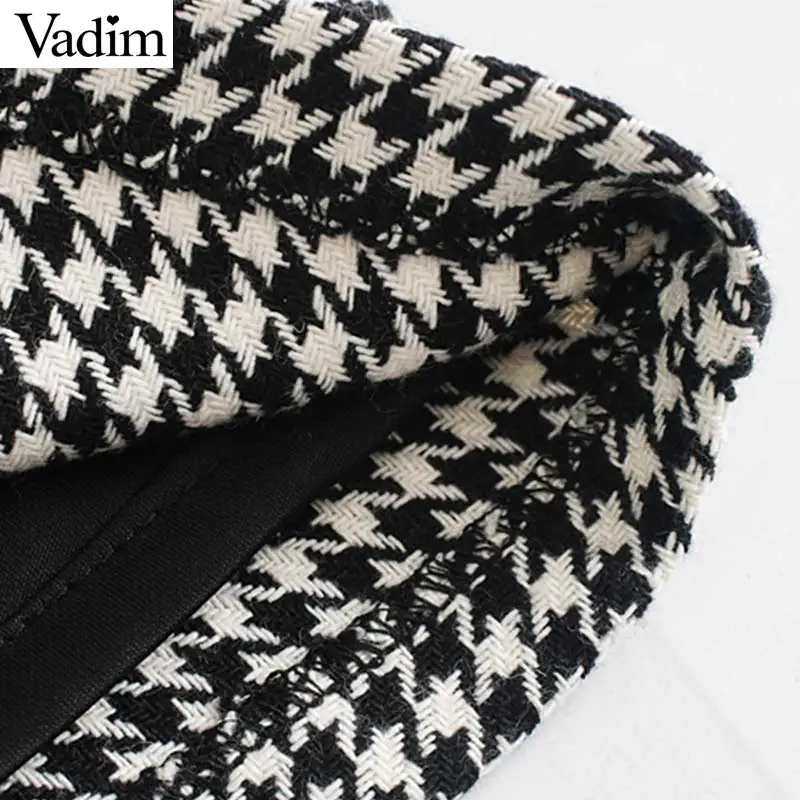 Женская клетчатая мини-юбка Vadim Ретро стиль винтажная офисная одежда на молнии