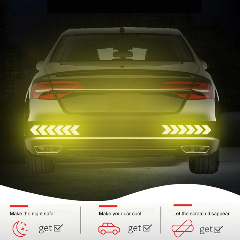 

Car Sticker Reflective Arrow Sign Tape Warning Safety Sticker For Car Bumper Trunk Reflector Hazard Tape Car Warning Sticker Sty