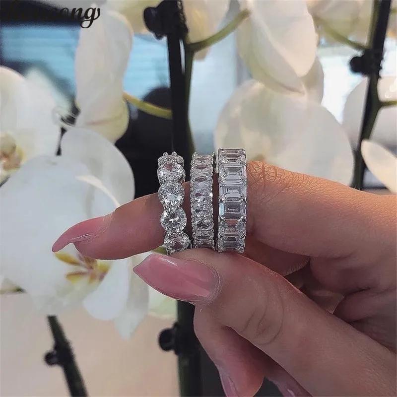 Женское Обручальное Кольцо choucong Eternity Promise овальное кольцо из стерлингового