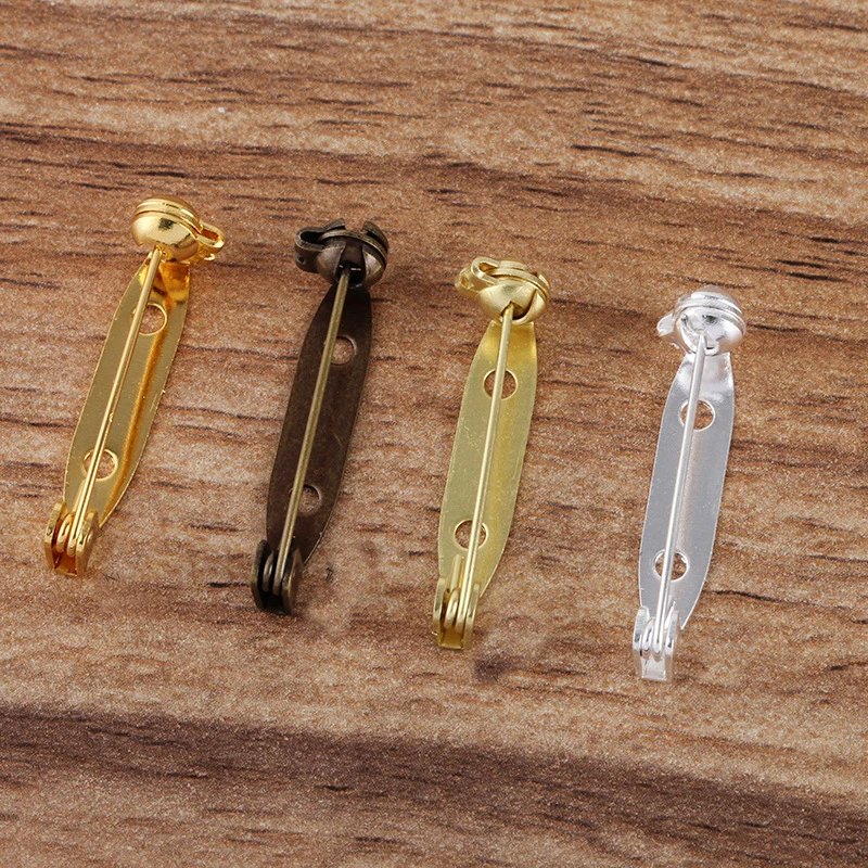 10 шт./лот 28 мм медная круглая брошь золотого и серебряного цвета пустые запонки