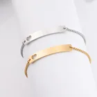 Браслет из нержавеющей стали 100%, для гравировки, прямоугольная полая бирка в форме сердца, регулируемая цепочка, зеркальная полировка, 10 шт.