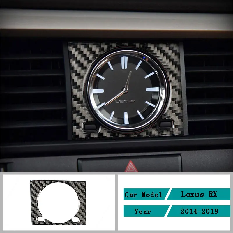 

Carbon Fiber Car Accessories Interior Clock Protective Decoration Carbon Fiber Decals Cover Trim Stickers For Lexus RX 2014-2019