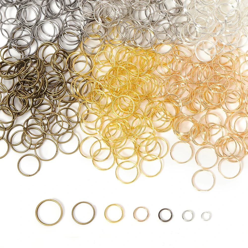 

200pcs Open Double Loops Jump Rings 5/6/8/10/12/14mm Gold Silver Color Split Rings Connectors DIY Jewelry Making Supplies