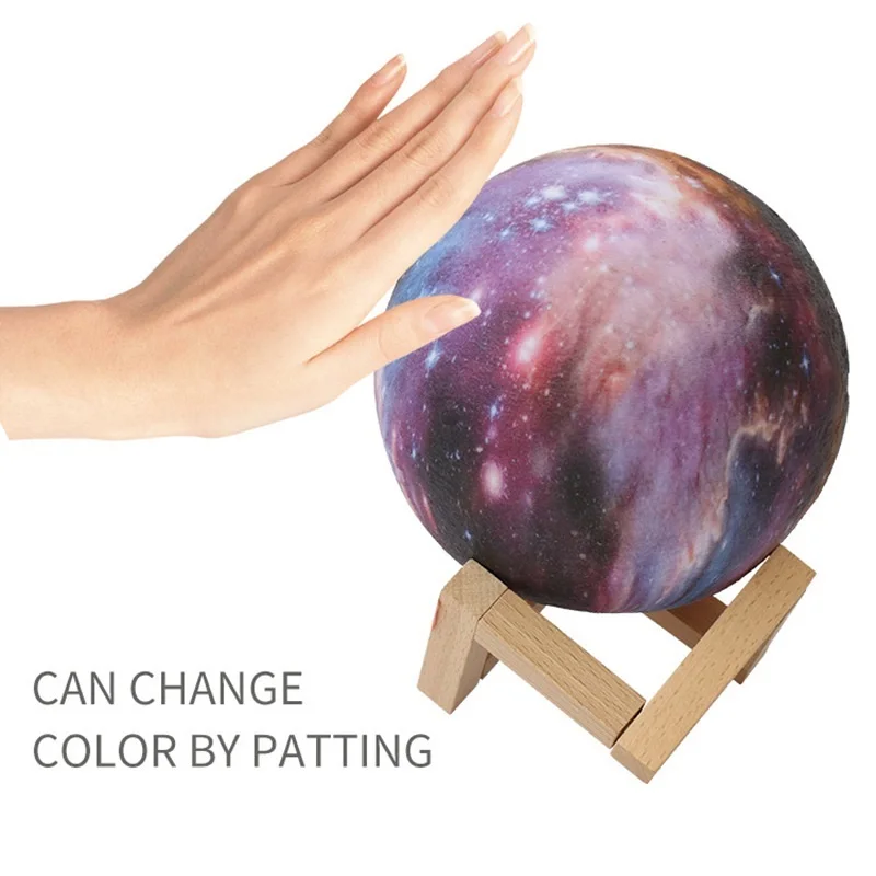 

Galaxy Moon Light 3D Print Moon Lamp LED Night Light Bedside Lamp 16 Color Change Touch Pat Remote Control Galaxy Light Dropship