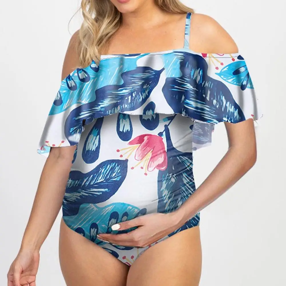 Pregnant Woman Brazilian Print Push-Up Padded Bra Bikini Bodysuit One Piece Sexy Jumpsuit Swimwear For Female 2020 Summer | Спорт и