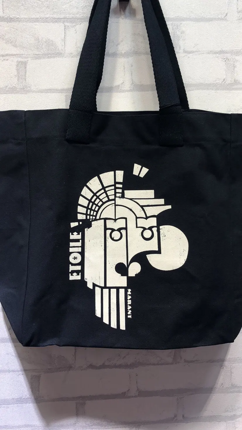 

New Autumn and Winter Black Canvas Print Simple Fashion Shoulder Strap Large Space Bag