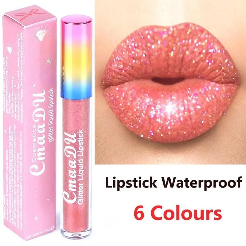 

Fashion Sexy Party Makeup Matte To Glitter Waterproof Liquid Lipstick