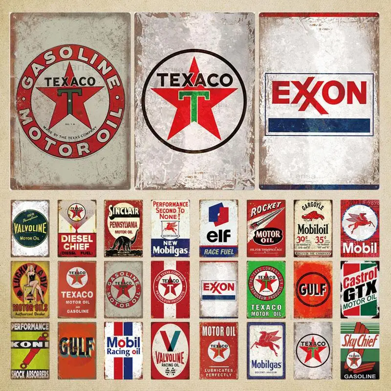 

Metal Painting Vintage Metal Tin Signs Gasoline Motor Oil Garage Service Man Cave Club Decoration Art Poster Plaque Wall Decor