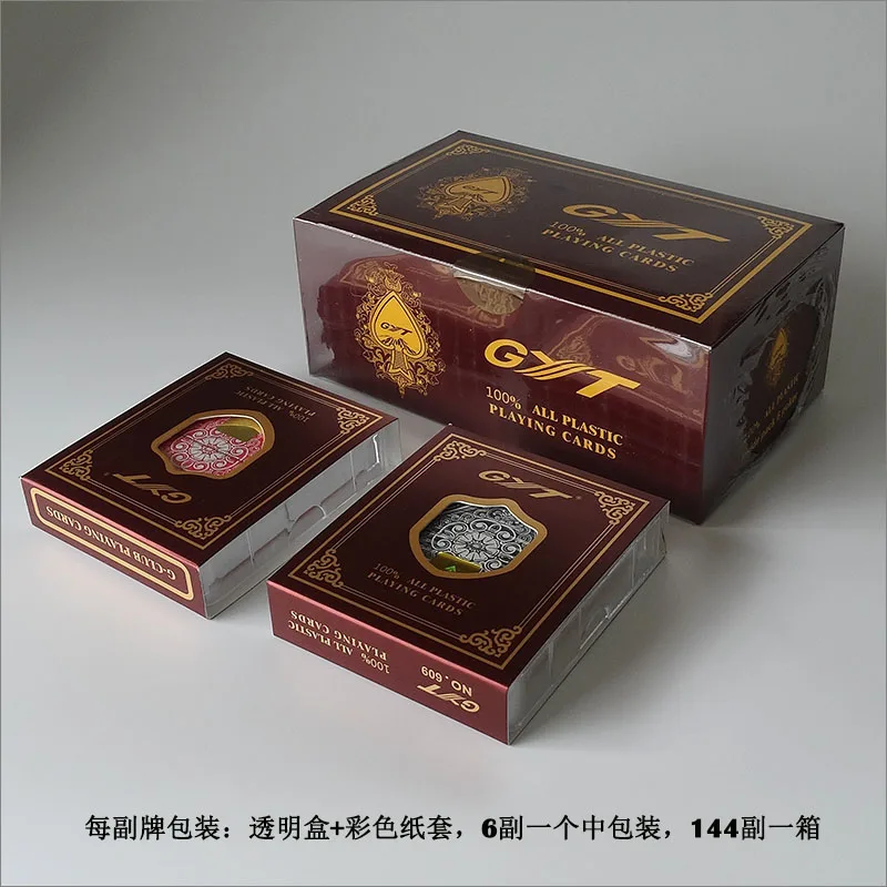 Покерная карта GYT 2 шт./лот пластиковая игральная 100% моющаяся Двусторонняя