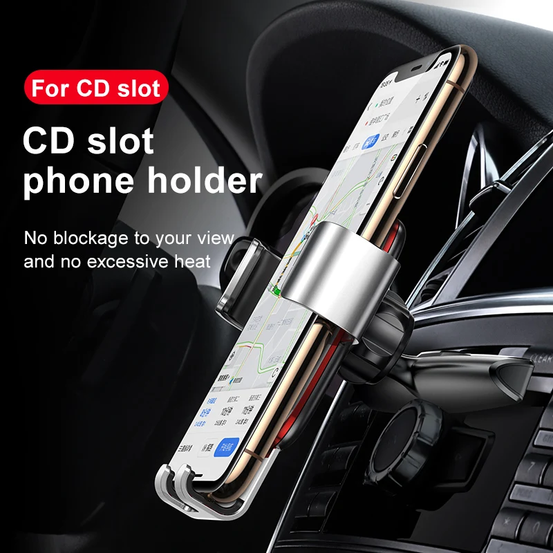 baseus gravity car phone holder for car cd slot mount stand for iphone 12 11 x pro max samsung metal cell mobile phone holder free global shipping