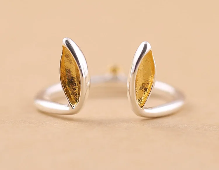 

Vintage 925 Sterling Silver Rabbit Ear Rings for Women Bijoux Gift Female Adjustable Size Finger Rings Anillos Wholesale
