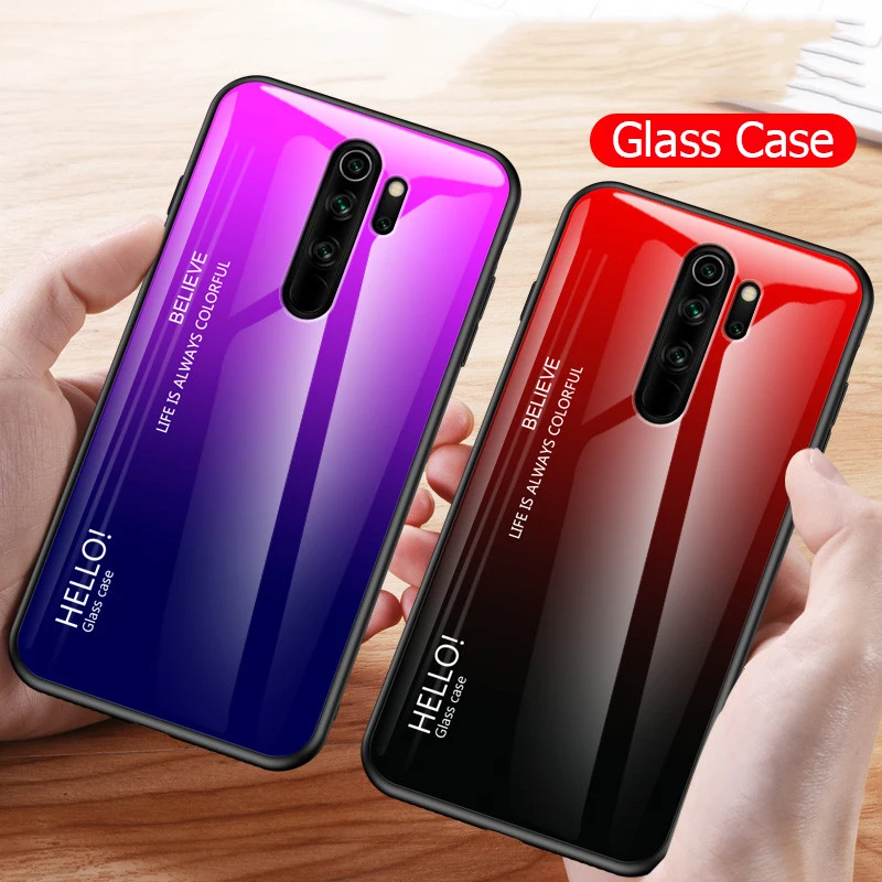 Для Xiaomi Redmi Note 8 Pro Чехол из закаленного стекла роскошный градиентный Мягкий силиконовый чехол-рамка для Xiomi Redmi Note 8 Plus чехол для телефона