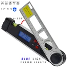 Цифровой угломер, линейка-транспортир, спиртовой уровень, задний свет, 400 мм250 мм, диапазон измерения 0-градусов