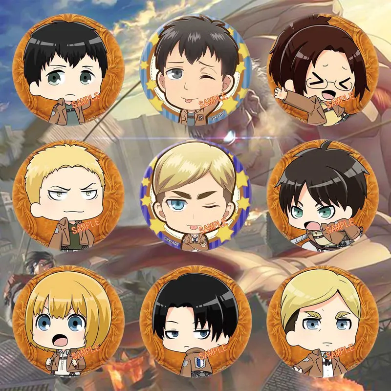 

Anime Attack on Titan Badges on a Backpack Levi Icon Pins Badge Decoration Brooches Metal Badges For Clothes Bag DIY Gifts