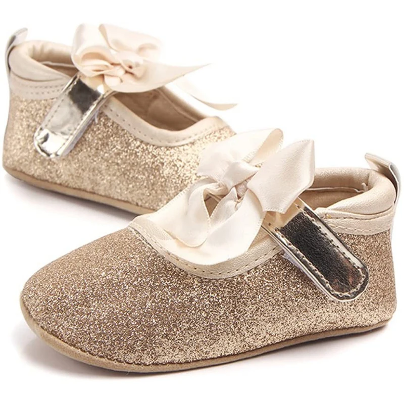 

Shining Baby Anti-Slip Girl Bowknot Princess Shoes