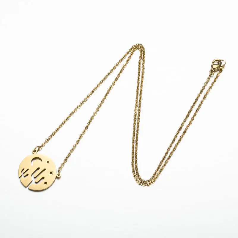 Sinogaa простое ожерелье с подвеской Звезда Луна кактус для женщин бижутерия