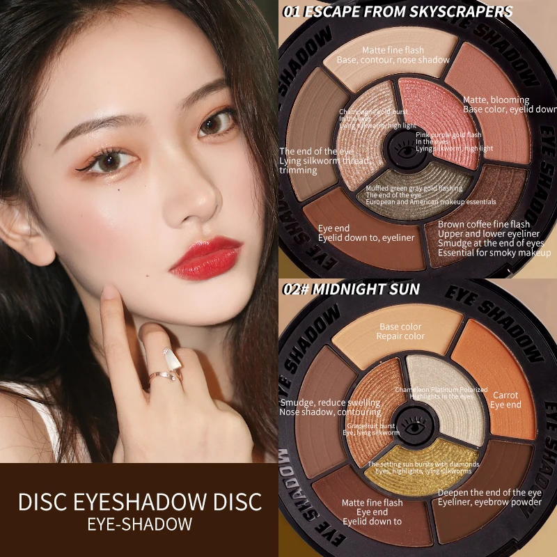 

8 Цвет глаз диск для теней палитра матовых Жемчужный Блеск порошок прочного земли Цвет теней для глаз в глаз Макияж TSLM1