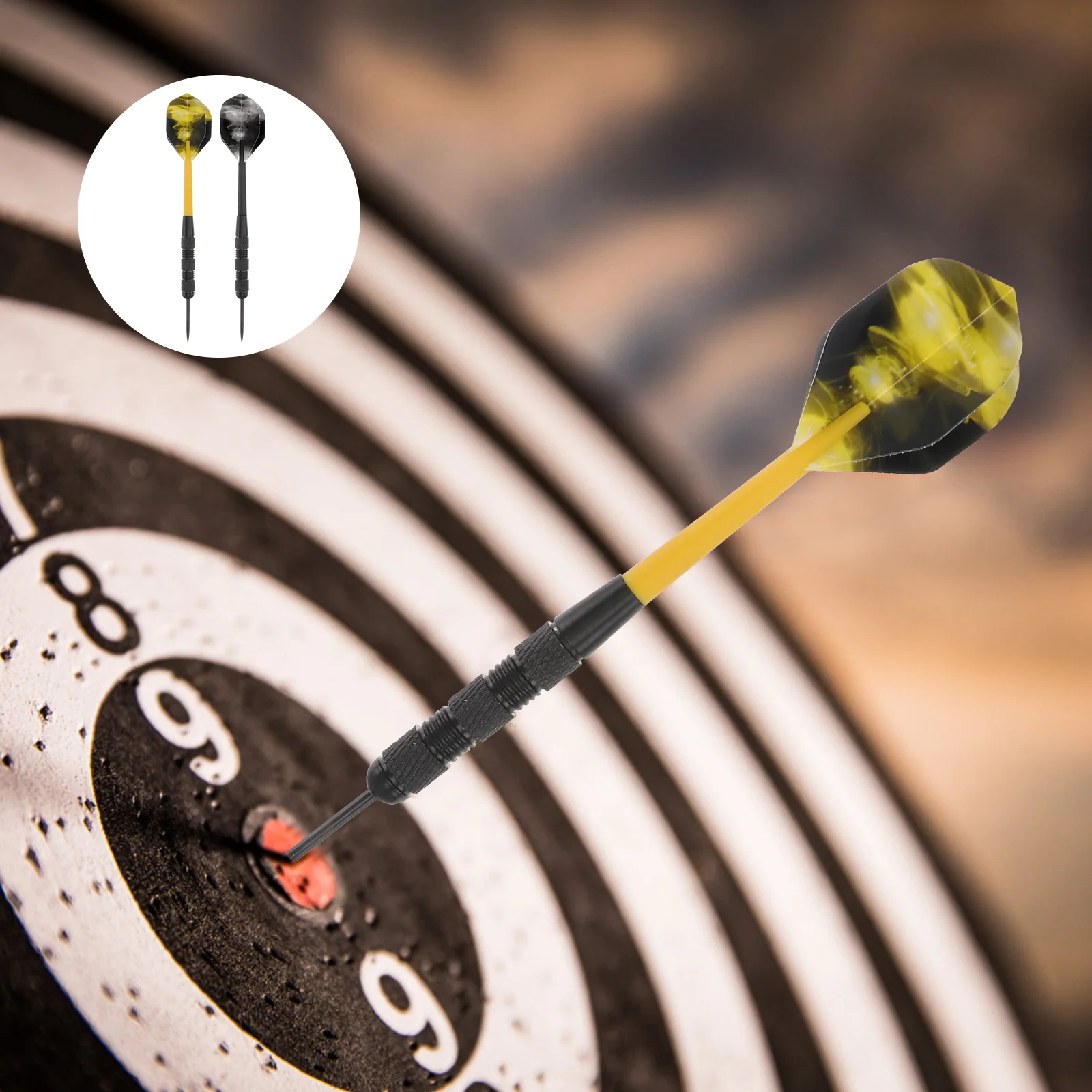 

12 шт. профессиональные высококлассные дротики со стальным наконечником, дротики 20 г типа пин, спортивные принадлежности (черный)