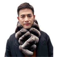 highend quality mens 100 real chinchilla fur scarf luxury soft fluffy neck warmer