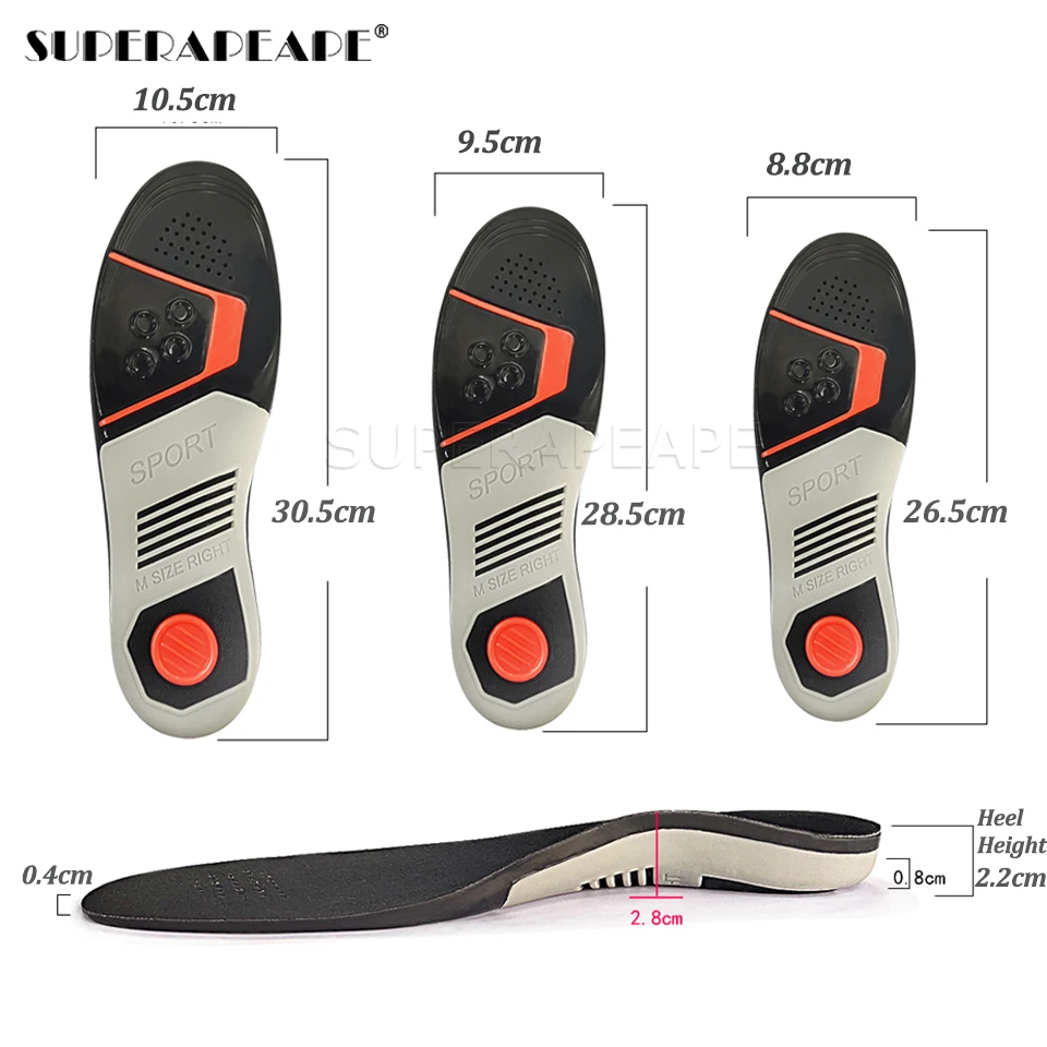 Running Sport Insoles Orthopedic Insoles Shock Absorbant Pads Sole Pad for Shoes insert Foot Care for Plantar Fasciitis