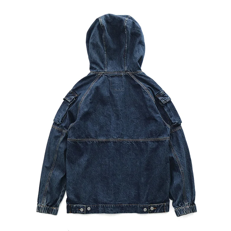 Весенний полумолния для джинсовой куртки пуловер с капюшоном активного отдыха