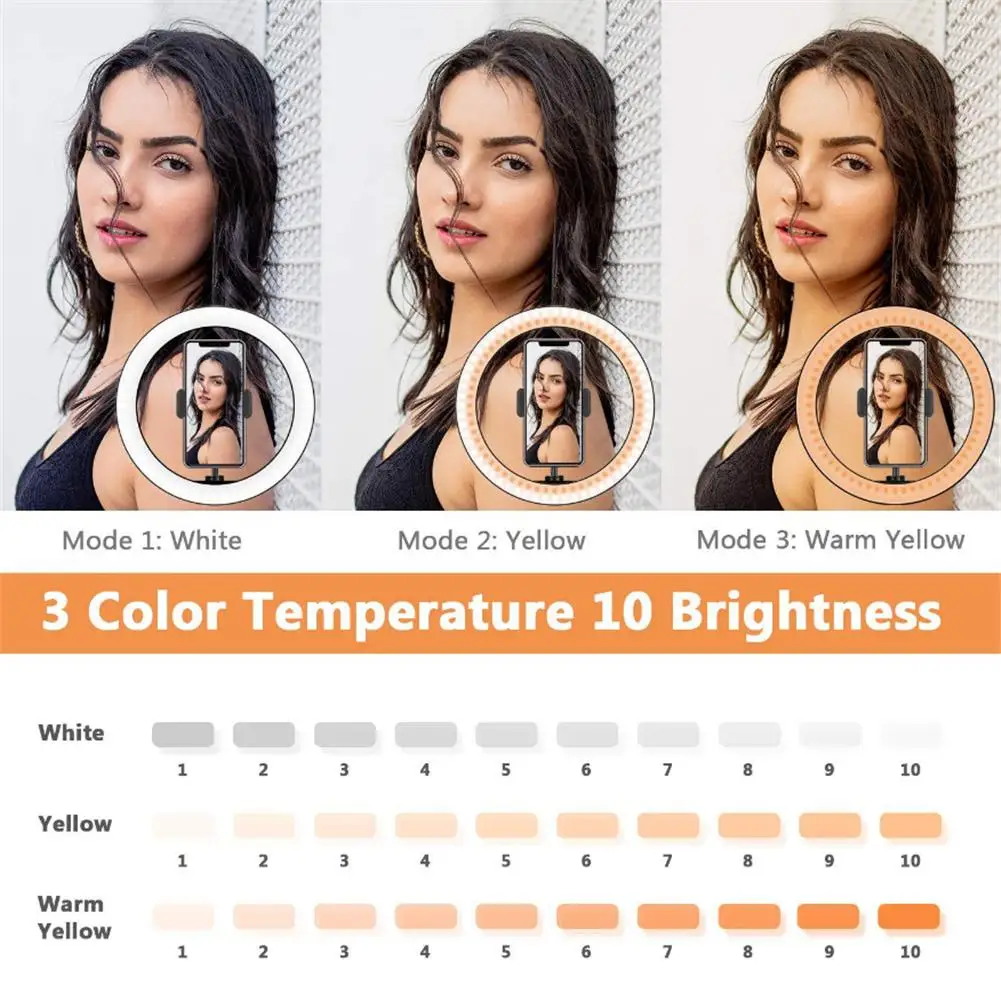 8 inch LED Ring Light Floor with 1/4&quot Tripod Selfie Live Fill Lights Beauty Lamp Kit 33cm to 102cm Adjustable Mount Stand |